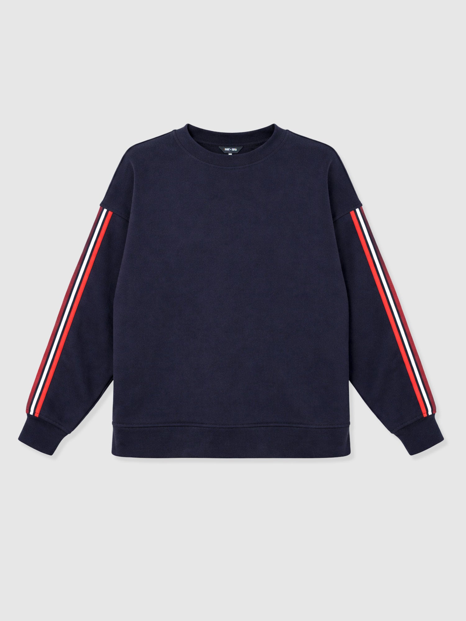Victory Sweatshirt - Navy - Red Stripe - Women's Sweaters | Saint + Sofia® USA